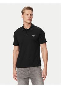 Emporio Armani Polo EM000571 AF20424 UC001 Czarny Regular Fit. Typ kołnierza: polo. Kolor: czarny. Materiał: bawełna #1