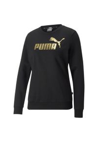 Bluza dresowa damska Puma ESS+ METALLIC LOGO. Kolor: czarny, wielokolorowy. Materiał: dresówka