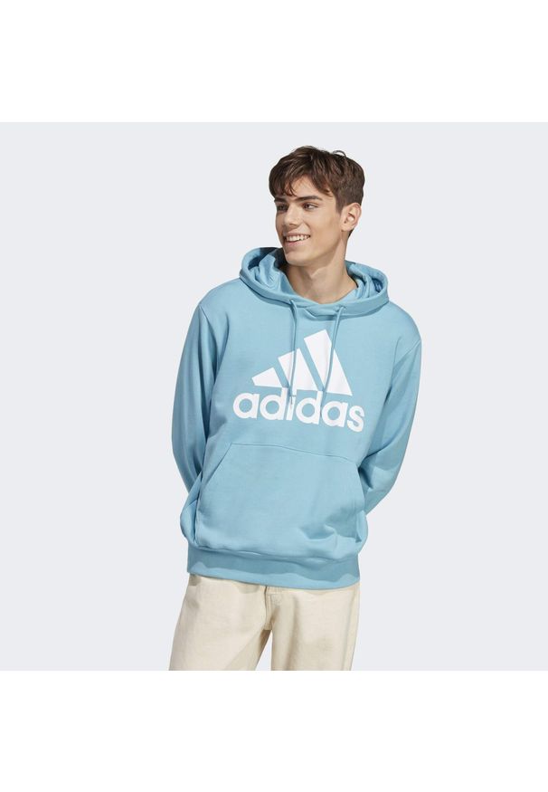 Adidas - Bluza męska adidas Essentials French Terry Big Logo Hoodie. Kolor: biały, niebieski, wielokolorowy. Sport: fitness
