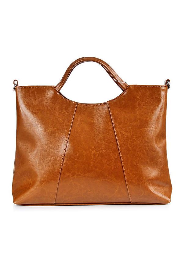 Skórzana damska aktówka DAN-A T59 camel. Materiał: skórzane. Styl: elegancki