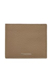 Calvin Klein Portfel męski Ck Leather Billfold W Zip Coin LV04D1028G Beżowy. Kolor: beżowy. Materiał: skóra