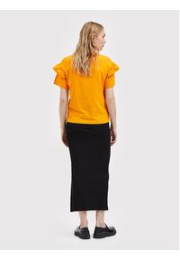 Selected Femme T-Shirt Rylie 16079837 Pomarańczowy Regular Fit. Kolor: pomarańczowy. Materiał: bawełna #4