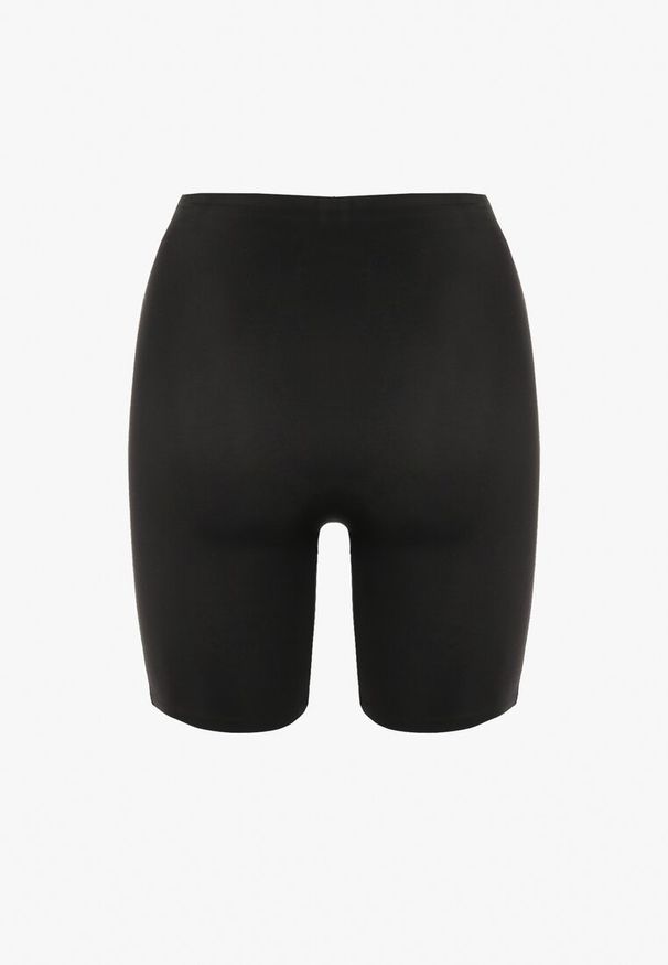 Born2be - Czarne Gładkie Majtki Modelujące z Wysoką Talią Liperia. Kolor: czarny. Wzór: gładki