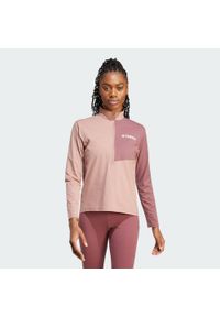 Adidas - Koszulka Terrex Multi Climacool 1/2 Zip Long Sleeve. Kolor: różowy. Długość rękawa: długi rękaw. Technologia: ClimaCool (Adidas)