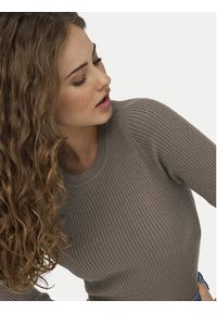 only - ONLY Sweter Louisa 15344579 Brązowy Slim Fit. Kolor: brązowy. Materiał: syntetyk #6