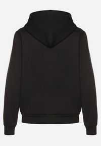Born2be - Czarna Rozpinana Bluza z Kapturem Bawełną i Sznurkami Viltara. Okazja: na co dzień. Typ kołnierza: kaptur. Kolor: czarny. Materiał: bawełna. Styl: casual #3