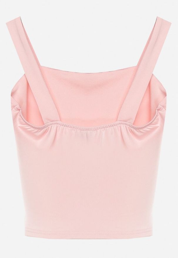 Born2be - Różowy Dopasowany Top z Wiskozą na Szerokich Ramiączkach Limare. Okazja: na co dzień. Typ kołnierza: dekolt kwadratowy. Kolor: różowy. Materiał: wiskoza. Długość rękawa: na ramiączkach. Styl: klasyczny, casual