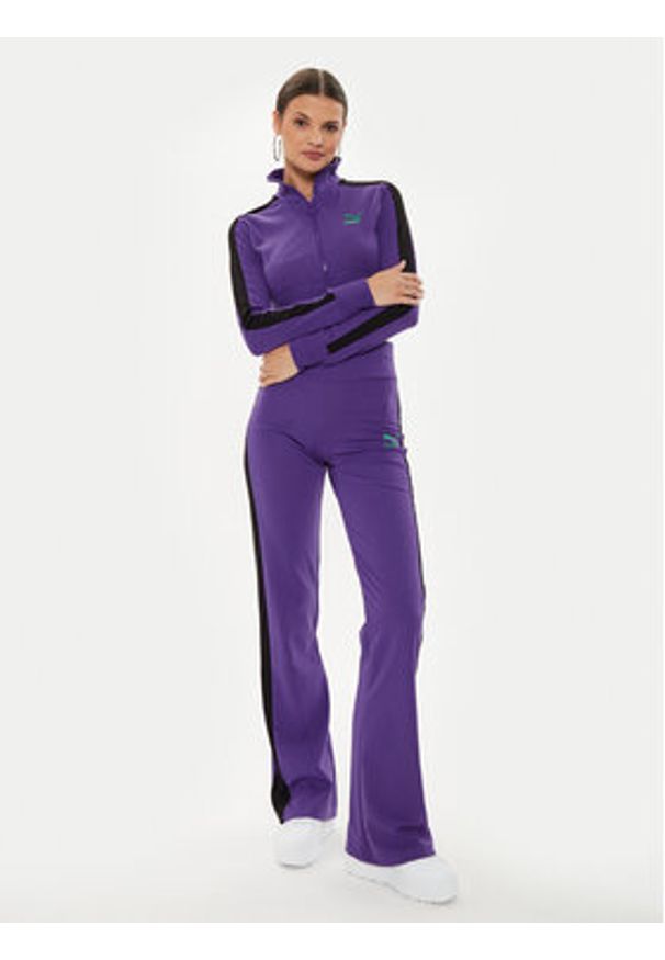 Puma Spodnie dresowe DUA LIPA 536629 Fioletowy Slim Fit. Kolor: fioletowy. Materiał: syntetyk