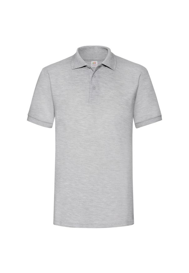 FRUIT OF THE LOOM - Męska Koszulka Polo O Wysokiej Gramaturze. Typ kołnierza: polo. Kolor: szary