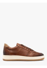 Ryłko - Brązowe sneakersy męskie KERRY. Kolor: brązowy. Materiał: nubuk, skóra, tkanina. Styl: street, sportowy
