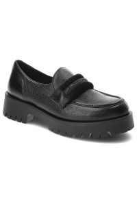 Czarne Półbuty Lemar Eleganckie Skórzane Buty. Kolor: czarny. Materiał: skóra. Szerokość cholewki: normalna. Styl: elegancki