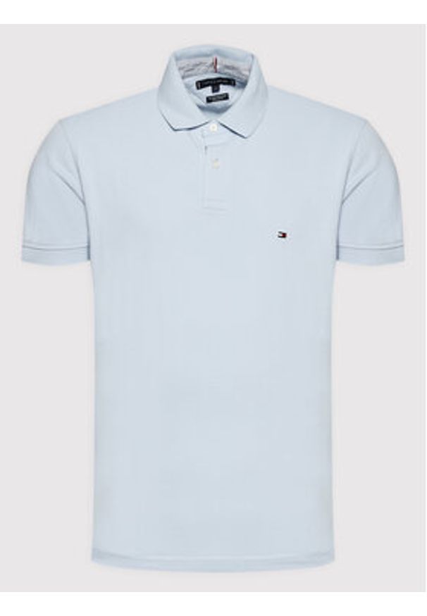 TOMMY HILFIGER - Tommy Hilfiger Polo 1985 MW0MW17770 Błękitny Regular Fit. Typ kołnierza: polo. Kolor: niebieski. Materiał: bawełna