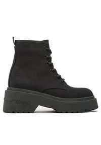 Tommy Jeans Trapery Lace Up Festiv Boots EN0EN02133 Czarny. Kolor: czarny. Materiał: materiał #1