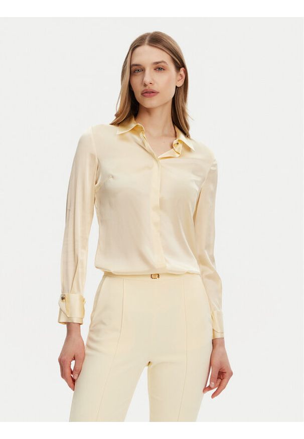 Elisabetta Franchi Koszula CA-101-51E2-V420 Żółty Regular Fit. Kolor: żółty. Materiał: jedwab
