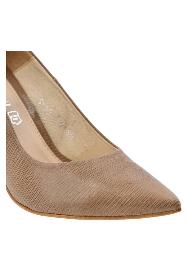 Beżowe Szpilki Baldaccini Eleganckie Skórzane Buty. Zapięcie: bez zapięcia. Kolor: beżowy. Materiał: skóra. Szerokość cholewki: normalna. Wzór: aplikacja. Obcas: na szpilce. Styl: elegancki