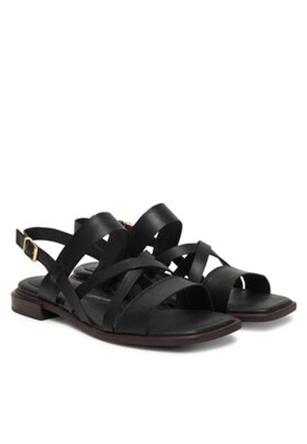 Clarks Sandały Ariany Strap 26185800 Czarny. Kolor: czarny. Materiał: skóra