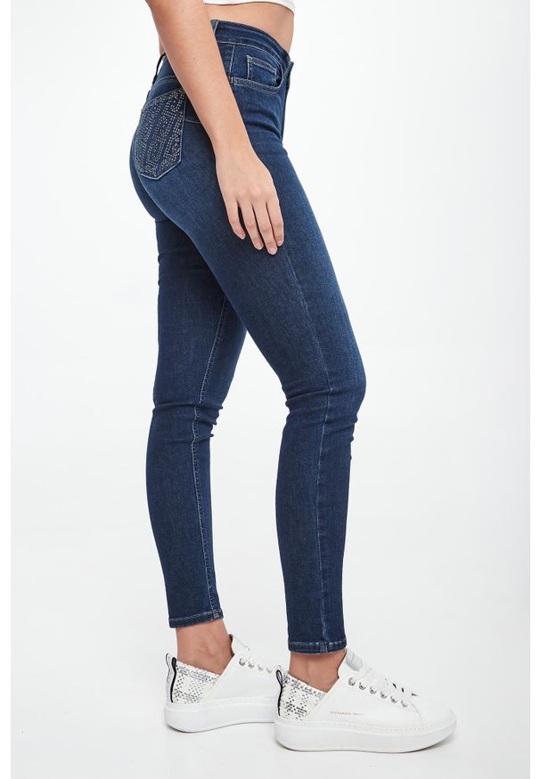 Liu Jo - Jeansy damskie z kryształkami LIU JO