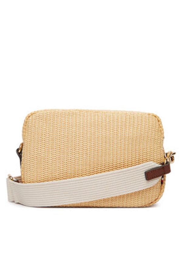 TOMMY HILFIGER - Tommy Hilfiger Torebka Popette Camera Bag Raffia AW0AW18525 Beżowy. Kolor: beżowy