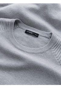 Ombre Clothing - Sweter męski raglanowy z prążkowanymi rękawami – szary melanż V3 - Rozmiar: XXL. Okazja: na co dzień. Kolor: szary. Materiał: prążkowany. Długość rękawa: raglanowy rękaw. Wzór: melanż. Styl: casual #8