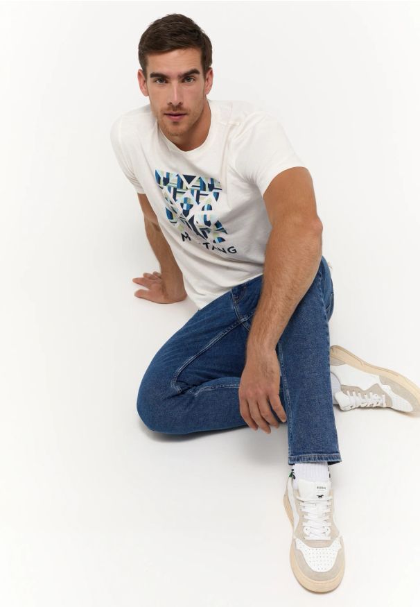 Męskie Spodnie Jeansowe Mustang Style Oregon Slim Denim Blue 1014863 5000 700