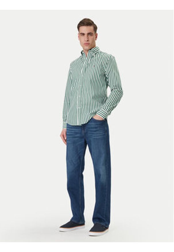 TOMMY HILFIGER - Tommy Hilfiger Koszula MW0MW42440 Zielony Regular Fit. Kolor: zielony. Materiał: bawełna