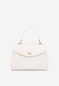 Renee - Biała Torebka Typu Kuferek z Rączką i Klapą z Paskiem Crossbody Phoebyne. Kolor: biały. Styl: elegancki #1