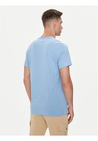 Tommy Jeans T-Shirt DM0DM04411 Niebieski Slim Fit. Kolor: niebieski. Materiał: bawełna