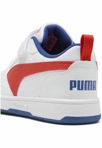 Puma - Dziecięce sneakersy PUMA Rebound V6 Lo PUMA White Fierce Red Clyde Royal Blue. Kolor: biały, czerwony, niebieski, wielokolorowy