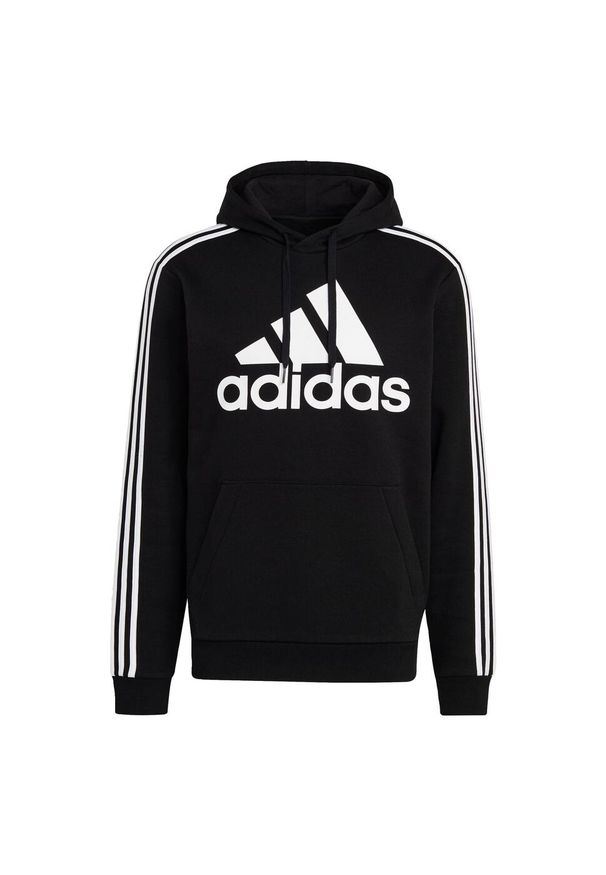 Adidas - adidas BL3S Fleece Hoodie, męska bluza. Kolor: czarny, wielokolorowy, biały. Materiał: poliester, bawełna, wiskoza. Sport: fitness