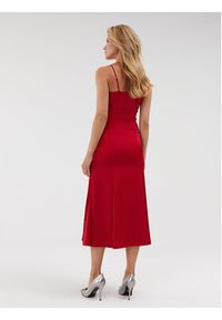 Guess Sukienka codzienna W3BK0T WEFC2 Czerwony Regular Fit. Okazja: na co dzień. Kolor: czerwony. Materiał: syntetyk. Typ sukienki: proste. Styl: casual #5