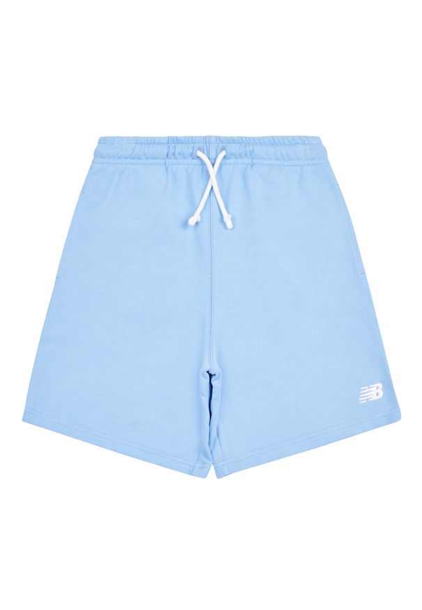 Spodenki dziecięce New Balance LAKB0008ELE – niebieskie. Kolor: niebieski. Materiał: bawełna. Styl: sportowy
