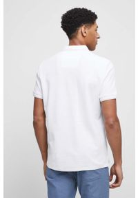 medicine - Medicine polo męskie kolor biały gładki. Typ kołnierza: polo. Kolor: biały. Materiał: dzianina. Długość: krótkie. Wzór: gładki #3