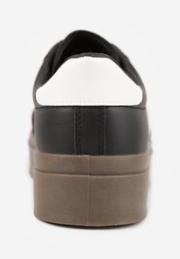 Born2be - Czarne Sneakersy w Stylu Tenisówek z Paskami Nilomira. Okazja: na co dzień. Zapięcie: pasek. Kolor: czarny. Materiał: jeans #5