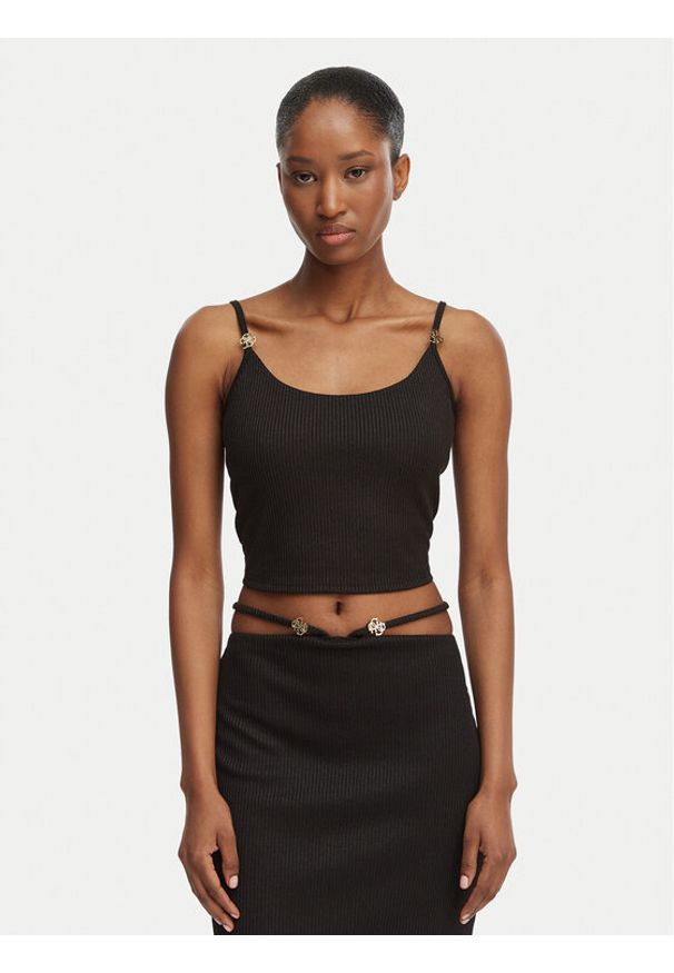 Guess Top E6GP01 KG322 Czarny Slim Fit. Kolor: czarny. Materiał: syntetyk