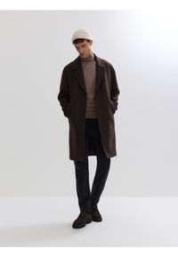 Reserved - Płaszcz z wełną - brązowy. Kolor: brązowy. Materiał: wełna #1