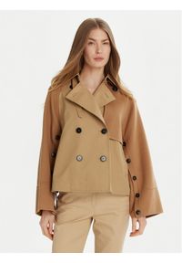 Weekend Max Mara Trencz Bazar 2515081041 Beżowy Relaxed Fit. Kolor: beżowy. Materiał: bawełna, syntetyk
