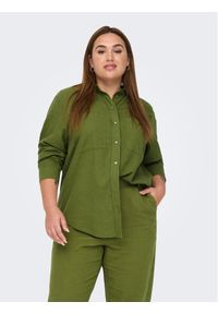 ONLY Carmakoma Spodnie materiałowe 15280234 Zielony Regular Fit. Kolor: zielony. Materiał: materiał