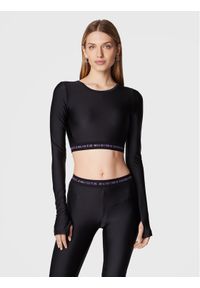 Versace Jeans Couture Bluzka 73HAH218 Czarny Slim Fit. Kolor: czarny. Materiał: syntetyk