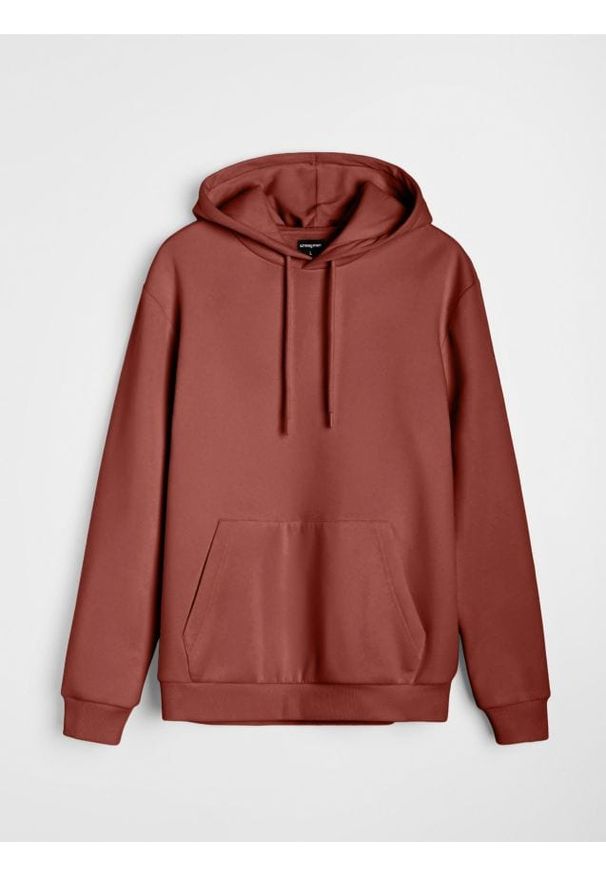 Sinsay - Bluza z kapturem basic - czerwony. Typ kołnierza: kaptur. Kolor: czerwony