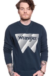 Wrangler - WRANGLER CREW SWEAT NAVY W6M3HA114. Kolor: niebieski #8