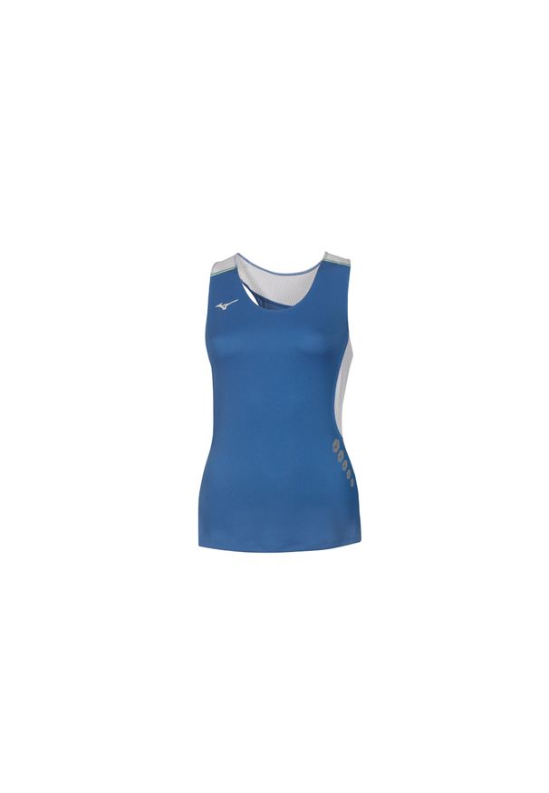 T-shirt damski bez rękawów premium Mizuno JPN. Kolor: niebieski, biały, wielokolorowy. Długość rękawa: bez rękawów. Sport: bieganie