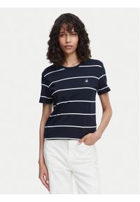 Beverly Hills Polo Club T-Shirt P-SS26W-TS0162 Granatowy Regular Fit. Typ kołnierza: polo. Kolor: niebieski. Materiał: bawełna #1