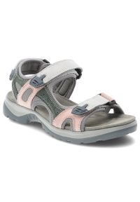 Sandały damskie McKeylor, cholewka ze skóry naturalnej regulowane paski na rzepy płaska podeszwa, szare, 95416. Zapięcie: rzepy. Kolor: szary. Materiał: skóra. Wzór: paski. Obcas: na płaskiej podeszwie #1