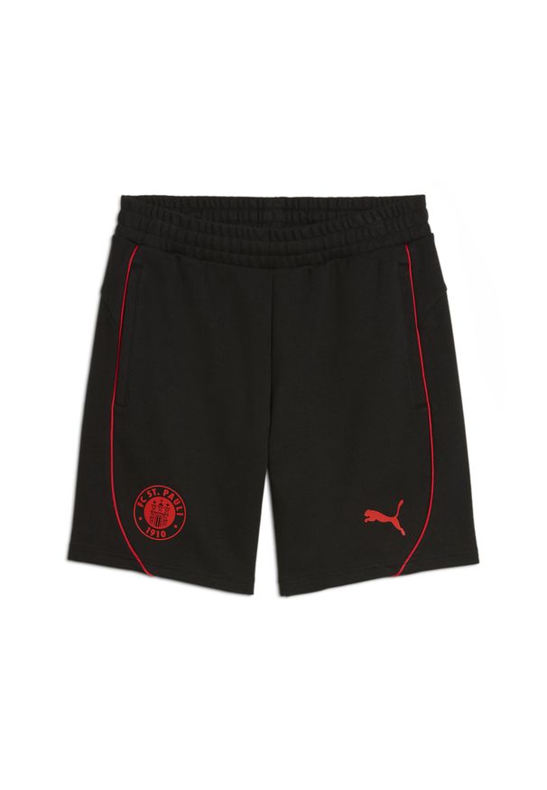 Puma - Męskie szorty Casuals FC St. Pauli PUMA Black Red. Kolor: czerwony, wielokolorowy, czarny