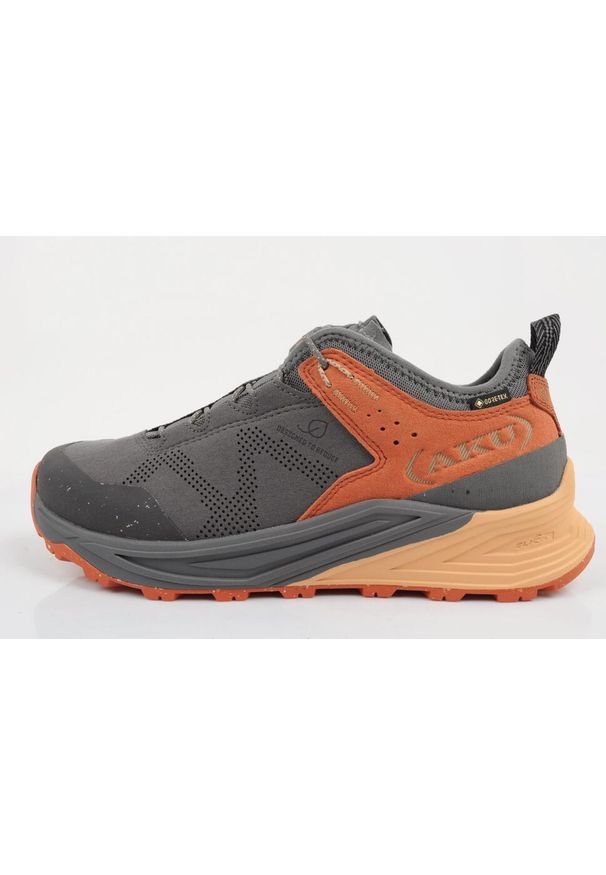Buty sportowe trekkingowe damskie Aku Omina Gore-tex lekkie. Kolor: szary, pomarańczowy, wielokolorowy. Styl: sportowy