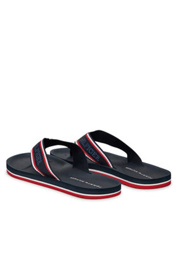 TOMMY HILFIGER - Tommy Hilfiger Japonki Comfort Hilfiger Beach Sandal FM0FM05510 Granatowy. Kolor: niebieski. Materiał: materiał
