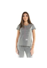 LEONE 1947 APPAREL - Damska koszulka Leone z krótkim rękawem Leisure. Kolor: szary. Materiał: tkanina. Długość rękawa: krótki rękaw. Długość: krótkie. Sport: fitness
