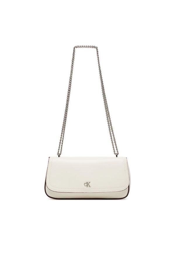 Calvin Klein Torebka Ck Convertible Chain Small Bag LV04F3172G Biały. Kolor: biały. Materiał: skórzane