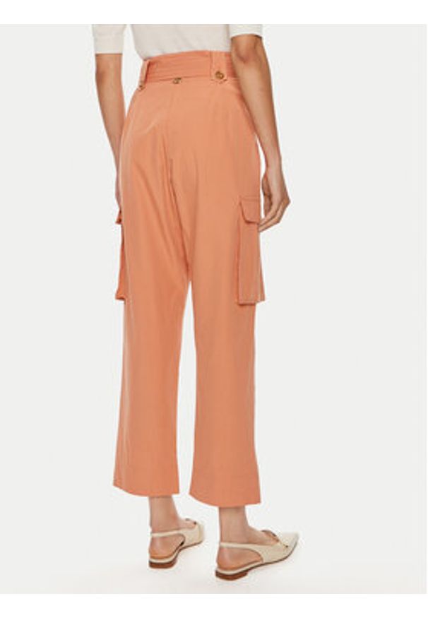 TwinSet - TWINSET Spodnie materiałowe 241TT2052 Pomarańczowy Loose Fit. Kolor: pomarańczowy. Materiał: bawełna