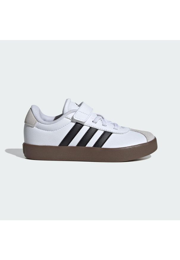 Adidas - Buty VL Court 3.0 Skateboarding Kids. Kolor: biały, wielokolorowy, czarny, szary. Materiał: zamsz. Wzór: gładki. Sport: skateboard